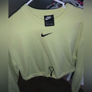 Lime green cropped nike top